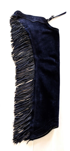 1 == Adult XS Long Navy Suede Chaps