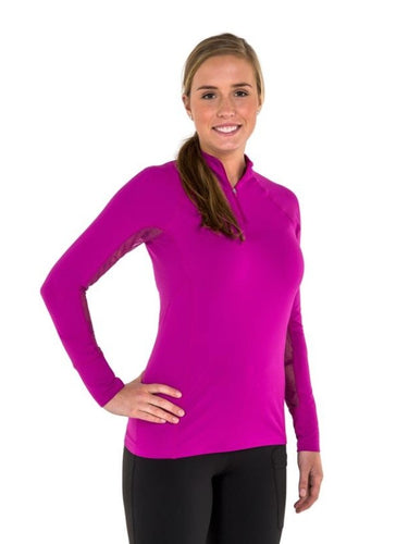 Noble Outfitters Ashley Long Sleeve Performance Shirt (Plum Lace)