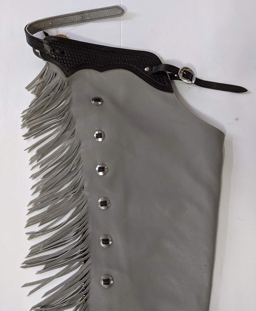 Grey Ranch Riding Chaps ** K Bar J Small Grey Cowhorse Ranch Riding Chaps – Rock & Rail Western ...