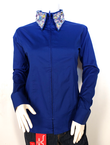 Clearance Sale!!!! Show Shirts Bling Collar Royal Blue