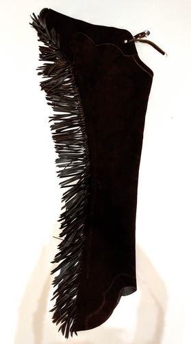 R Adult Small Long Chocolate Top Grain Suede Chaps
