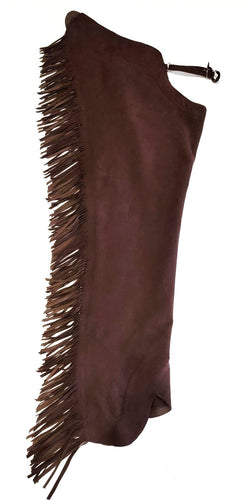 1 == Adult 2XLARGE XL Long Chocolate Ultrasuede Chaps with stretch panel