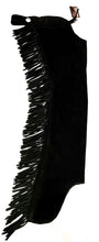 1 == Adult XS Black Suede Chaps