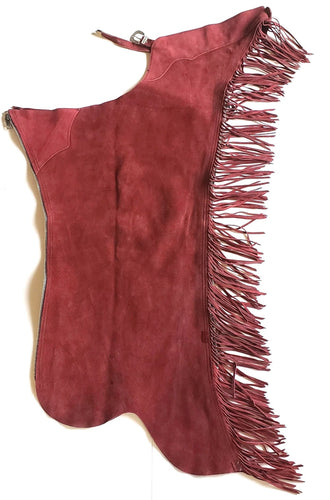 1== Adult XS Whitman Burgundy Suede Chaps