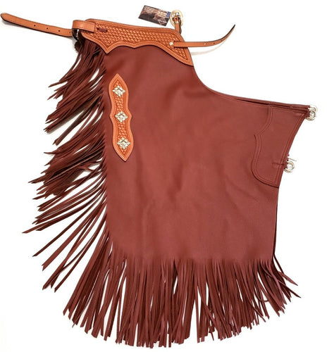 1 K Bar J Burgundy Chinks Small adult made in the USA