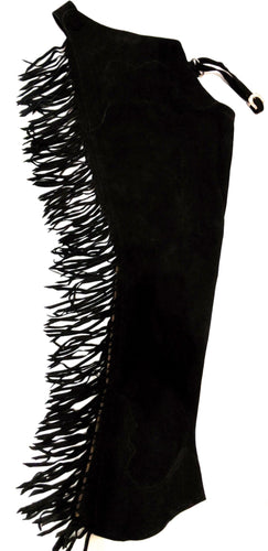 R Youth Medium HOBBY HORSE BLACK SUEDE CHAPS