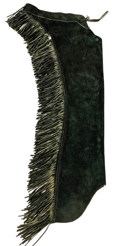 1 == Adult Small Long Pine Green Suede Chaps