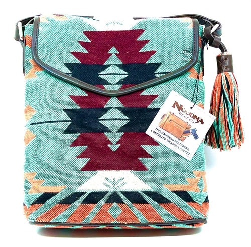 Messenger Bag Saddle Blanket Turquoise/Burgundy