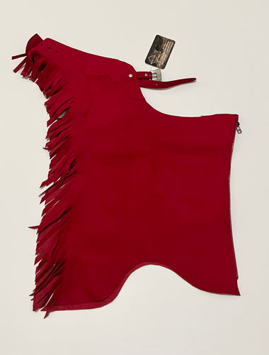 TODDLER ULTRASUEDE RED CHAPS MEDIUM