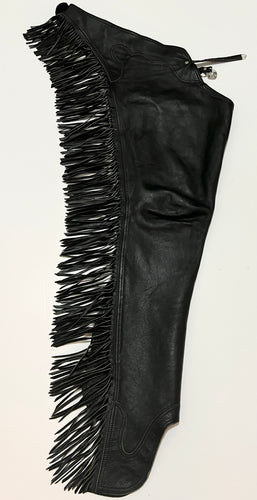 Adult Medium Black Smooth Leather Chaps