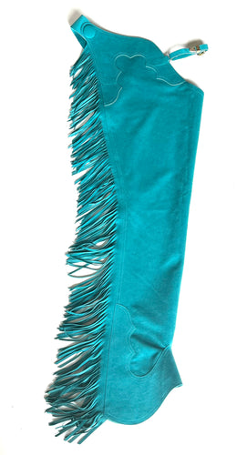 Small Long Hobby Horse Aqua Ultrasuede Chaps