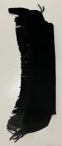 Adult XS Long Black Suede Chaps