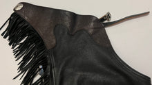 Adult Small Black Smooth Leather w/ Chocolate Ostrich Yoke