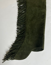 Adult XS XSmall Suede Olive Green Chaps