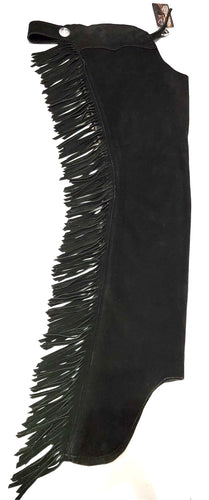 1 == Adult XSmall Black Suede Chaps