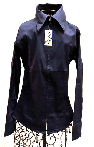 Navy Zip Up Show Shirt by RHC