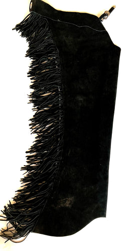 Black Suede Adult Medium Chaps