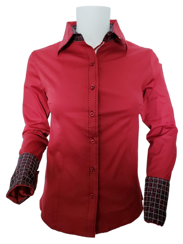 BRICK RED CONTRAST SHIRT