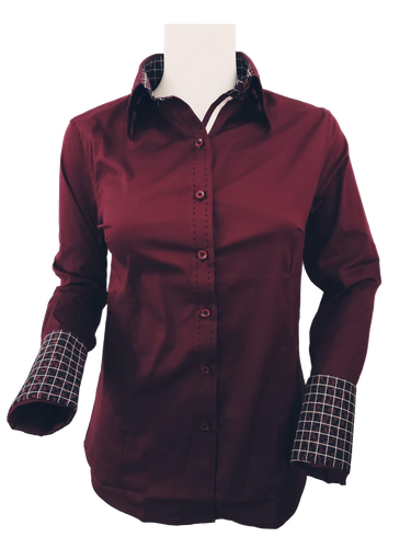 BURGUNDY CONTRAST SHIRT